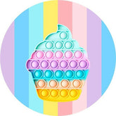 Lofaris Ice Cream Pop it Rainbow Color Round Backdrops